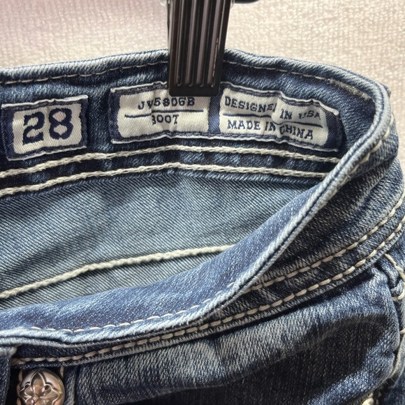 Miss Me Bootcut Denim Jeans Womens 28 Blue Stretxh Enbroidered Flap pocket 2165 - Picture 4 of 12